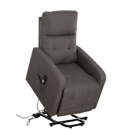 Poltrona "Cygnus" con recliner elettrico doppio motore e rivestimento in tessuto per interno