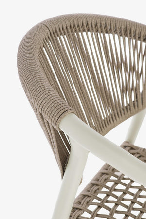 Sedia "Canarias" struttura in alluminio, intreccio in fibra sintetica, per interni ed esterni