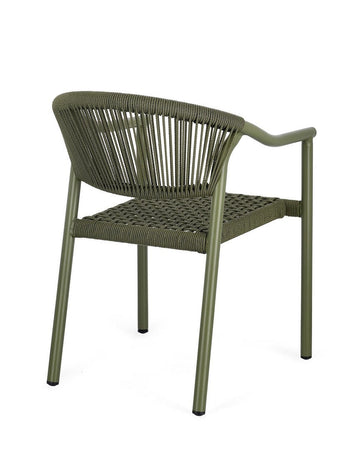 Sedia "Canarias" struttura in alluminio, intreccio in fibra sintetica, per interni ed esterni