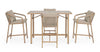 Set salotto Kalimera tavolo da bar + 4 sgabelli, per arredo giardino