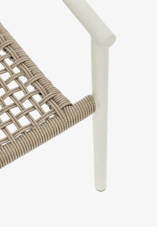 Sedia "Canarias" struttura in alluminio, intreccio in fibra sintetica, per interni ed esterni