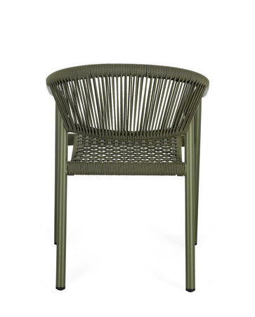 Sedia "Canarias" struttura in alluminio, intreccio in fibra sintetica, per interni ed esterni