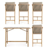 Set salotto Kalimera tavolo da bar + 4 sgabelli, per arredo giardino