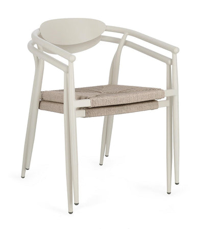 Sedia "Linares" struttura in alluminio, con seduta in fibra sintetica, per interni ed esterni