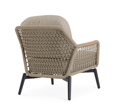 Poltrona "Eulero" struttura in alluminio, con cuscini sfoderabili con tessuto idrorepellente olefin