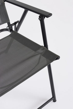 Set tavolo "Pompei" con sedie e ombrellone, in alluminio verniciato antracite, per esterno