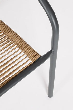 Sedia "Estela" struttura in acciaio, con seduta e schienale in fibra sintetica per giardino e veranda