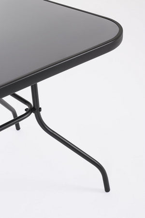 Set tavolo "Pompei" con sedie e ombrellone, in alluminio verniciato antracite, per esterno