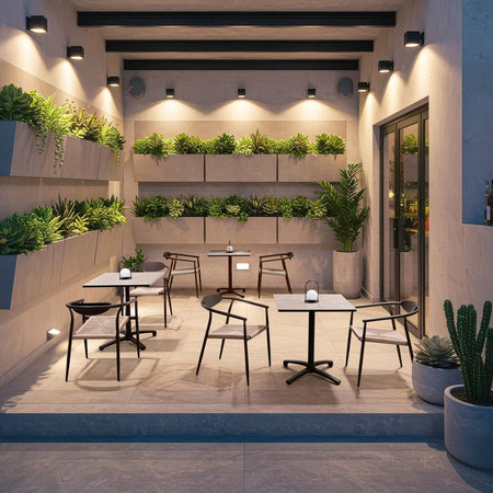 Sedia "Linares" struttura in alluminio, con seduta in fibra sintetica, per interni ed esterni