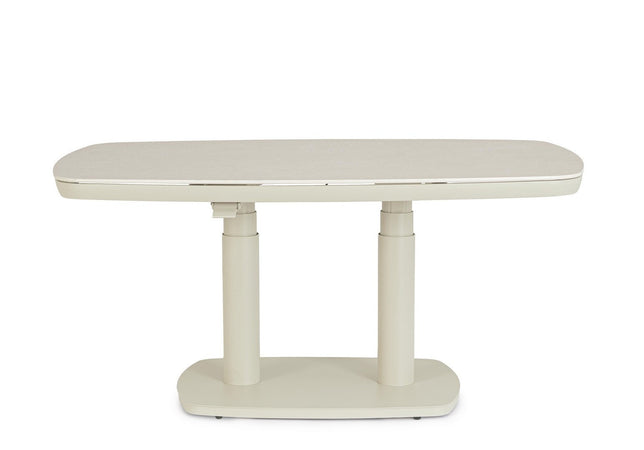 Tavolo "Talete" regolabile con struttura in alluminio, piano in pietra sinterizzata, per arredo interno ed esterno