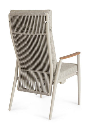 Poltrona reclinabile "Flobert" struttura in alluminio, con tessuto idrorepellente olefin