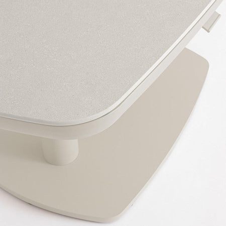 Tavolo "Talete" regolabile con struttura in alluminio, piano in pietra sinterizzata, per arredo interno ed esterno