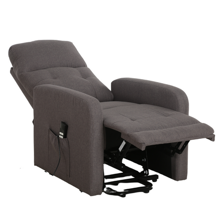 Poltrona "Cygnus" con recliner elettrico doppio motore e rivestimento in tessuto per interno