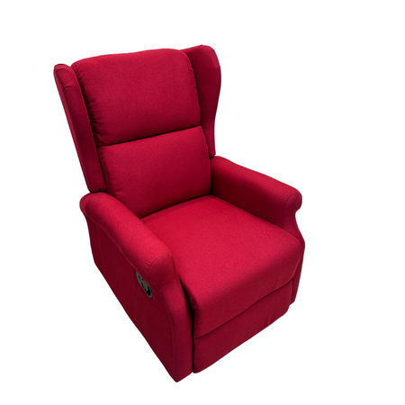 Poltrona "Aquila" con recliner manuale e rivestimento in tessuto per interno