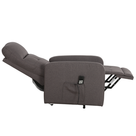 Poltrona "Cygnus" con recliner elettrico doppio motore e rivestimento in tessuto per interno