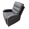 Poltrona Phoenix con recliner manuale e rivestimento in tessuto grigio per interno