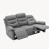 Divano Andromeda con doppio recliner manuale e rivestimento in tessuto grigio per interno