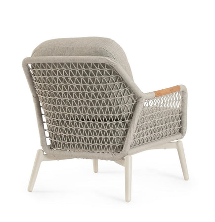 Poltrona "Eulero" struttura in alluminio, con cuscini sfoderabili con tessuto idrorepellente olefin