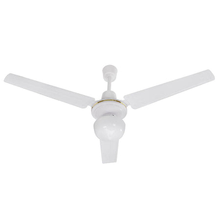 Ventilatore a soffitto con 3 pale in metallo Bianco e luce 70 w Ø 120 cm