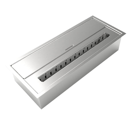 Bruciatore a Bioetanolo in Acciaio Inox serbatoio da incasso con lana di roccia da 3,5 lt 45 cm