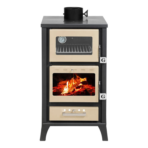Stufa a legna Ares 15,3 kw con forno in acciaio verniciato h 91,5 cm