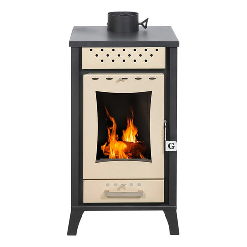 Stufa a legna Olga 15 kw in acciaio verniciato h 91 cm