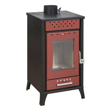Stufa a legna "Olga" 15 kw in acciaio verniciato h 91 cm
