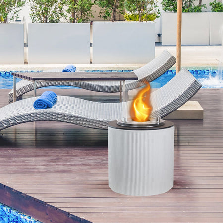 Camino a bioetanolo "Modigliani" braciere da giardino da terra per interno ed esterno Ø 36 x h 56 cm