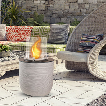Camino a bioetanolo "Raffaello" braciere da giardino da terra per interno ed esterno Ø 35 x h 55 cm