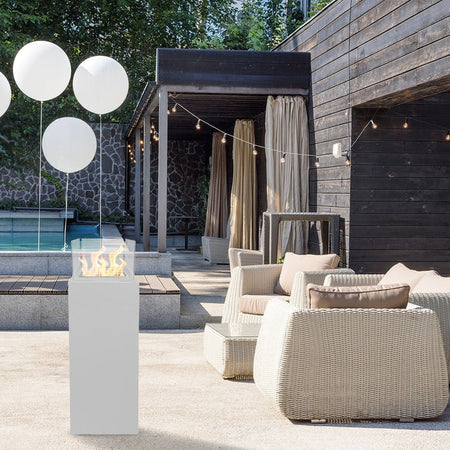 Camino a bioetanolo "Ischia" da terra biocamino per esterno h 115 cm