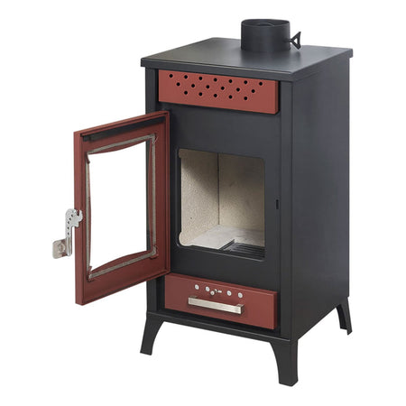 Stufa a legna "Olga" 15 kw in acciaio verniciato h 91 cm