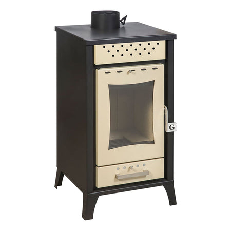 Stufa a legna "Olga" 15 kw in acciaio verniciato h 91 cm