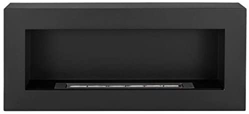 Camino a Bioetanolo da parete "Siena" in Acciaio da 2,5 Kw arredamento Moderno 90 cm