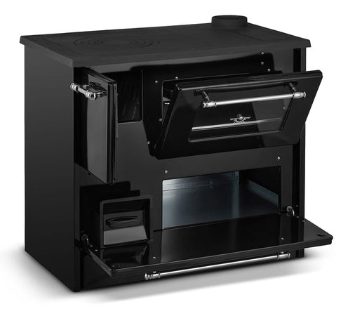 Cucina a legna "Beatrice" 9 kw con forno in acciaio verniciato h 79 cm