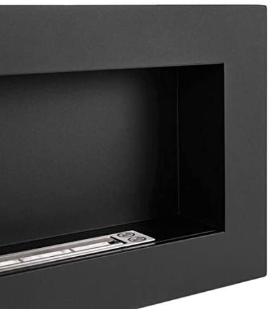 Camino a Bioetanolo da parete "Siena" in Acciaio da 2,5 Kw arredamento Moderno 90 cm