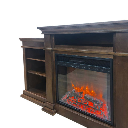 Camino elettrico da terra "Biden" in legno 1800 W arredamento Moderno