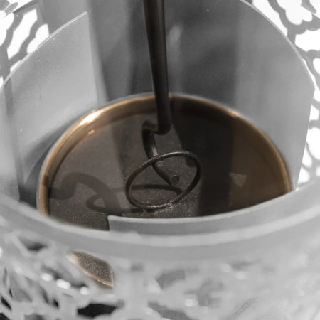 Lampada a Bioetanolo da Tavolo "Tolosa" in Acciaio per arredamento Bar e Ristoranti