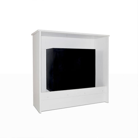 Camino a bioetanolo "Michelangelo" da terra in legno bianco biocamino per interno h 90 cm