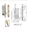 CISA - 12016-60 ELETTROSERRATURA DA INFILARE A CILINDRO ENTRATA mm.60 per porte legno - scrocco reversibile elettrificato e catenaccio con ritorno automatico - tensione 12V ca CE - 2 mandate