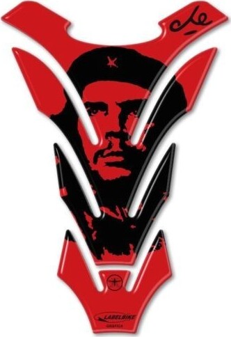 IMPERDIBILE-PARASERBATOIO-CHE-GUEVARA-ADESIVI-per-SERBATOIO-MOTO-in-RESINA-ROSSO