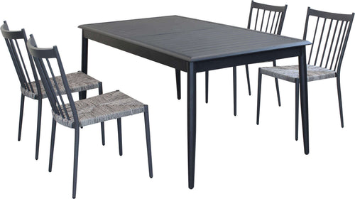 IMPERIUM---set-tavolo-in-alluminio-cm-160/240x90x76-h-con-4-sedute-Antracite-Milani-Home