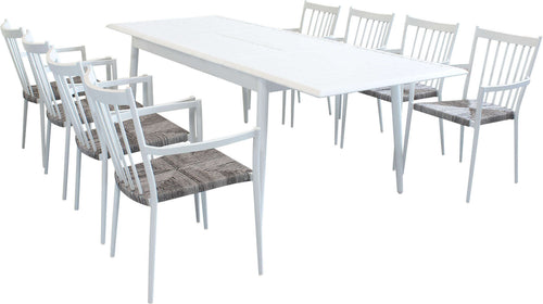 IMPERIUM---set-tavolo-in-alluminio-cm-160/240x90x76-h-con-8-sedute-Bianco-Milani-Home