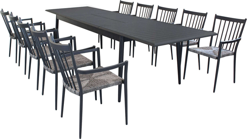 IMPERIUM---set-tavolo-in-alluminio-cm-200/300x90x76-h-con-10-sedute-Antracite-Milani-Home
