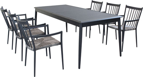 IMPERIUM---set-tavolo-in-alluminio-cm-200/300x90x76-h-con-6-sedute-Antracite-Milani-Home