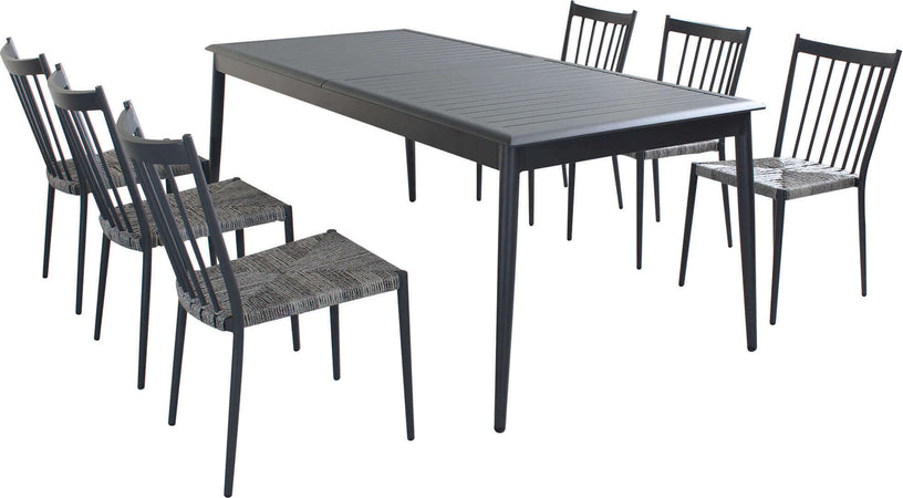 IMPERIUM---set-tavolo-in-alluminio-cm-200/300x90x76-h-con-6-sedute-Antracite-Milani-Home