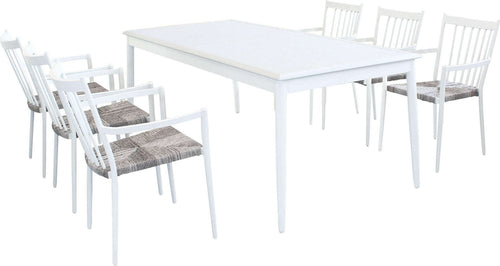 IMPERIUM---set-tavolo-in-alluminio-cm-200/300x90x76-h-con-6-sedute-Bianco-Milani-Home