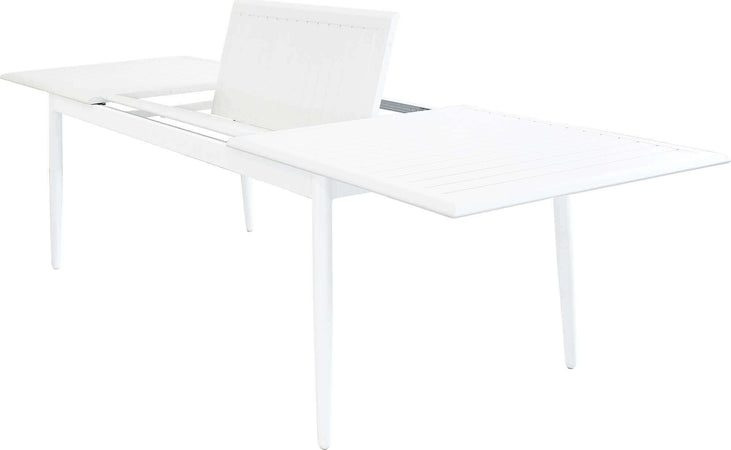 IMPERIUM---set-tavolo-in-alluminio-cm-200/300x90x76-h-con-6-sedute-Bianco-Milani-Home