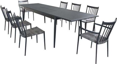 IMPERIUM---set-tavolo-in-alluminio-cm-200/300x90x76-h-con-8-sedute-Antracite-Milani-Home