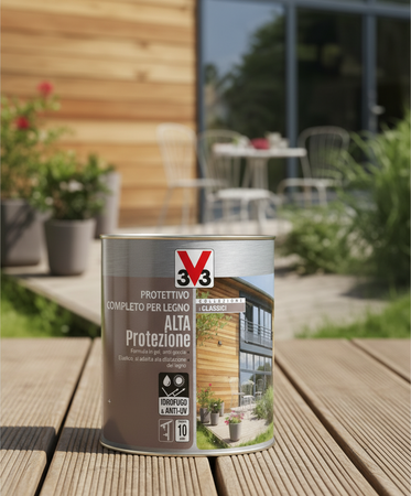 Impregnante Protettivo Completo Per Legno Ad Acqua Alta Protezione Lt 2.5 - V33
