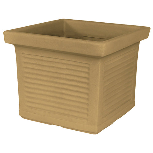 Vaso Quadro Millerighe quadrato in resina decorazione per esterno Made in Italy